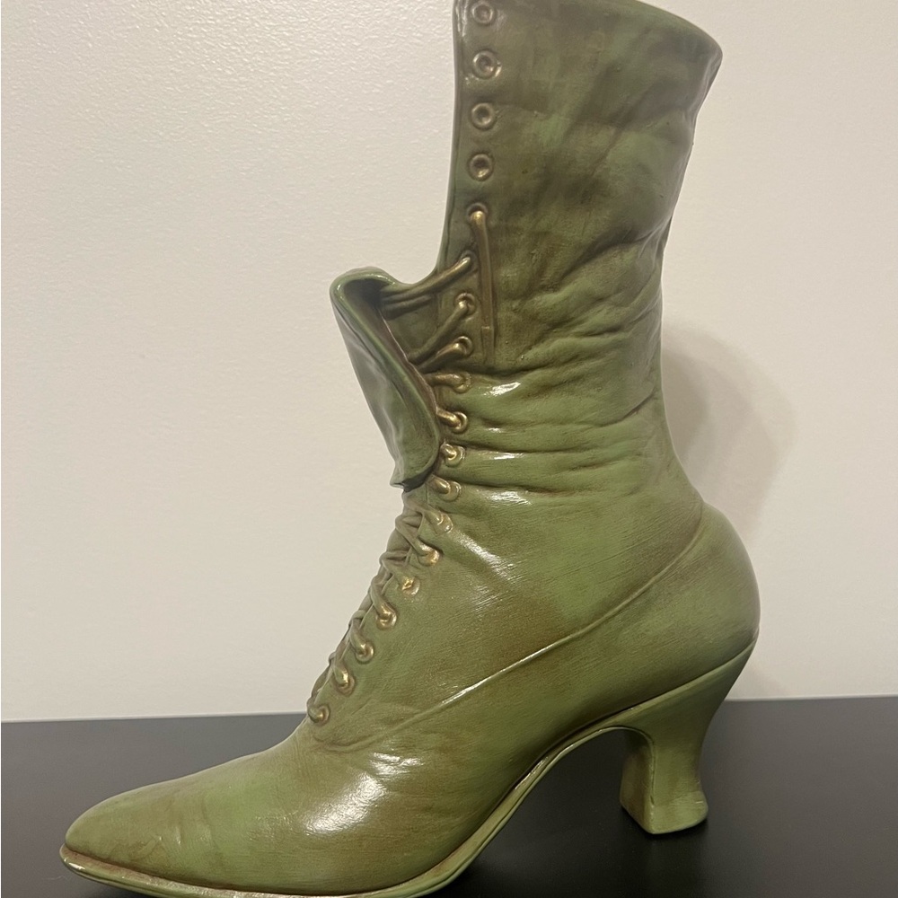 Vintage Ceramic Victorian Style Boot Vase